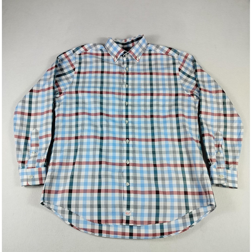 Vineyard Vines Shirt Mens Large Plaid Slim Fit Murray Long Sleeve Button Down